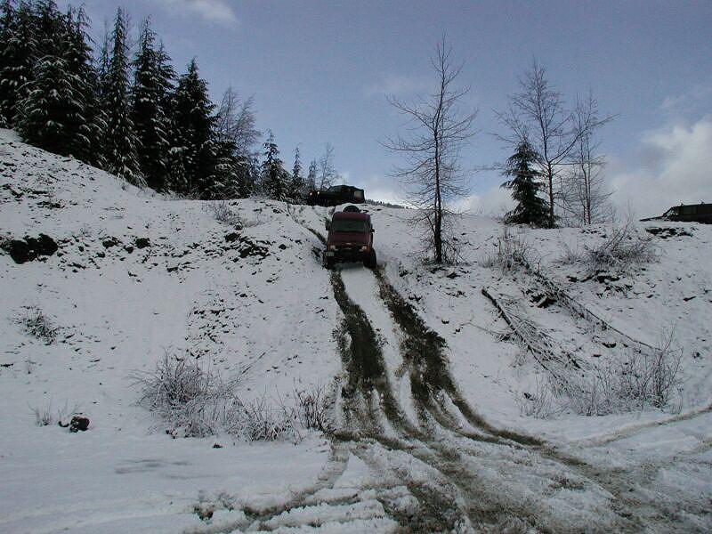 Doug sliding down.