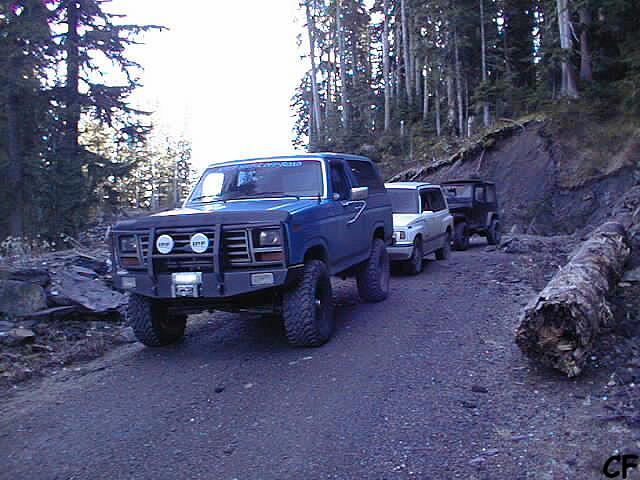The trucks pose for the camera.
