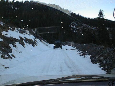 1985 Ford Bronco - Finally, some snow at 5000'.