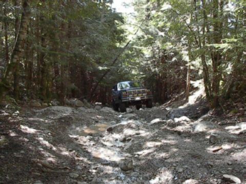 1985 Ford Bronco - Me climbing the first challenging part.