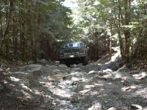 1985 Ford Bronco - Me climbing the first challenging part.