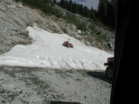 1985 Ford Bronco - Just before this corner we passed a guy with a snowmobile in the back of his truck.