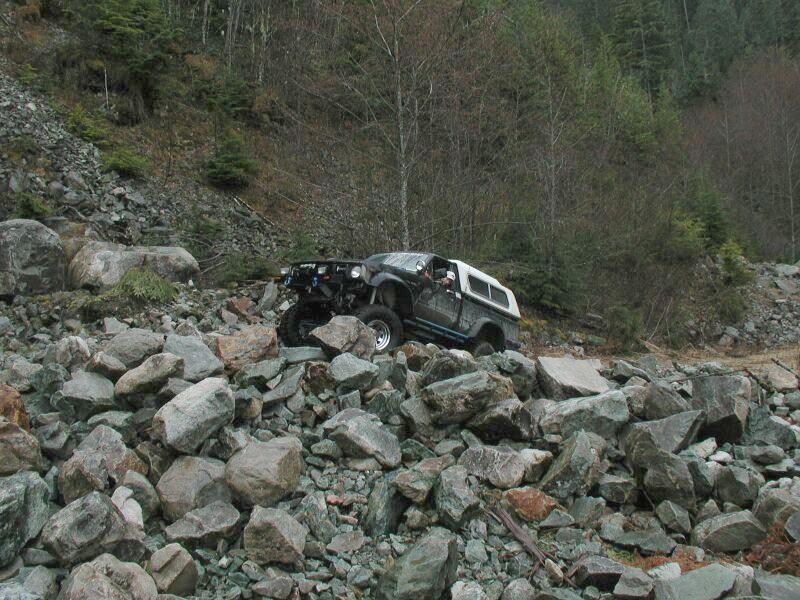 Here is a huge pile of rocks that Kristian tried to get up. Without a locker he didn't get to far.