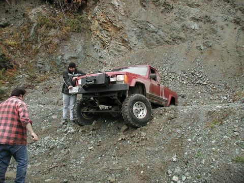 1985 Ford Bronco - Doug getting the winch cable ready.