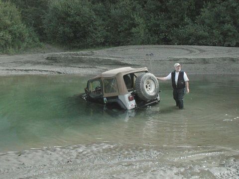 1985 Ford Bronco - Grumpy made a wrong turn and sunk his CJ.