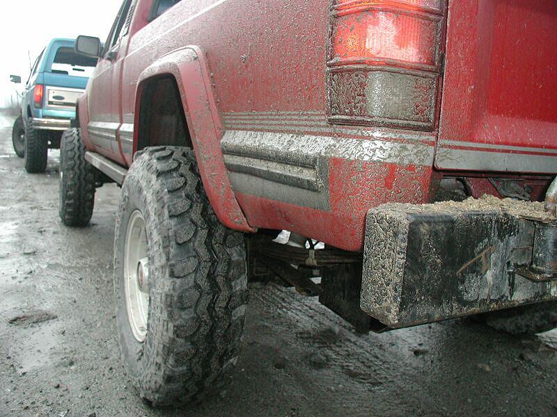 And tagged his left rear rocker.