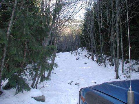1985 Ford Bronco - The start of Can-Opener. I made it up about 150' before the snow stopped me.