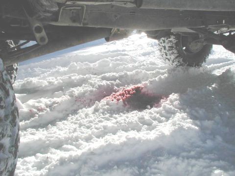 1985 Ford Bronco - Doug pounded the front driveshaft into the transfercase.