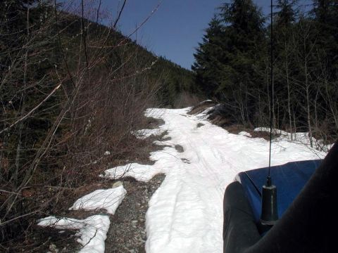 1985 Ford Bronco - This is where we turned around. The sun was making the hard-packed snow soft, and we were getting no traction.