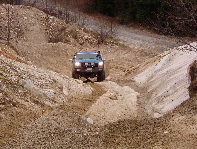 Playing in a sand/gravel pit.