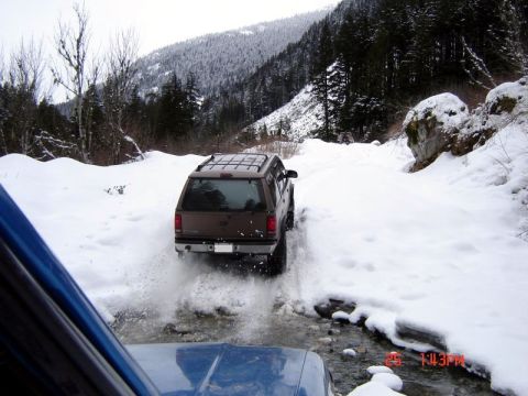 1985 Ford Bronco - This snow was slick.