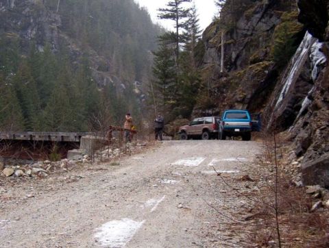 1985 Ford Bronco - Scenery time; a bridge crossing Big Silver Creek.
