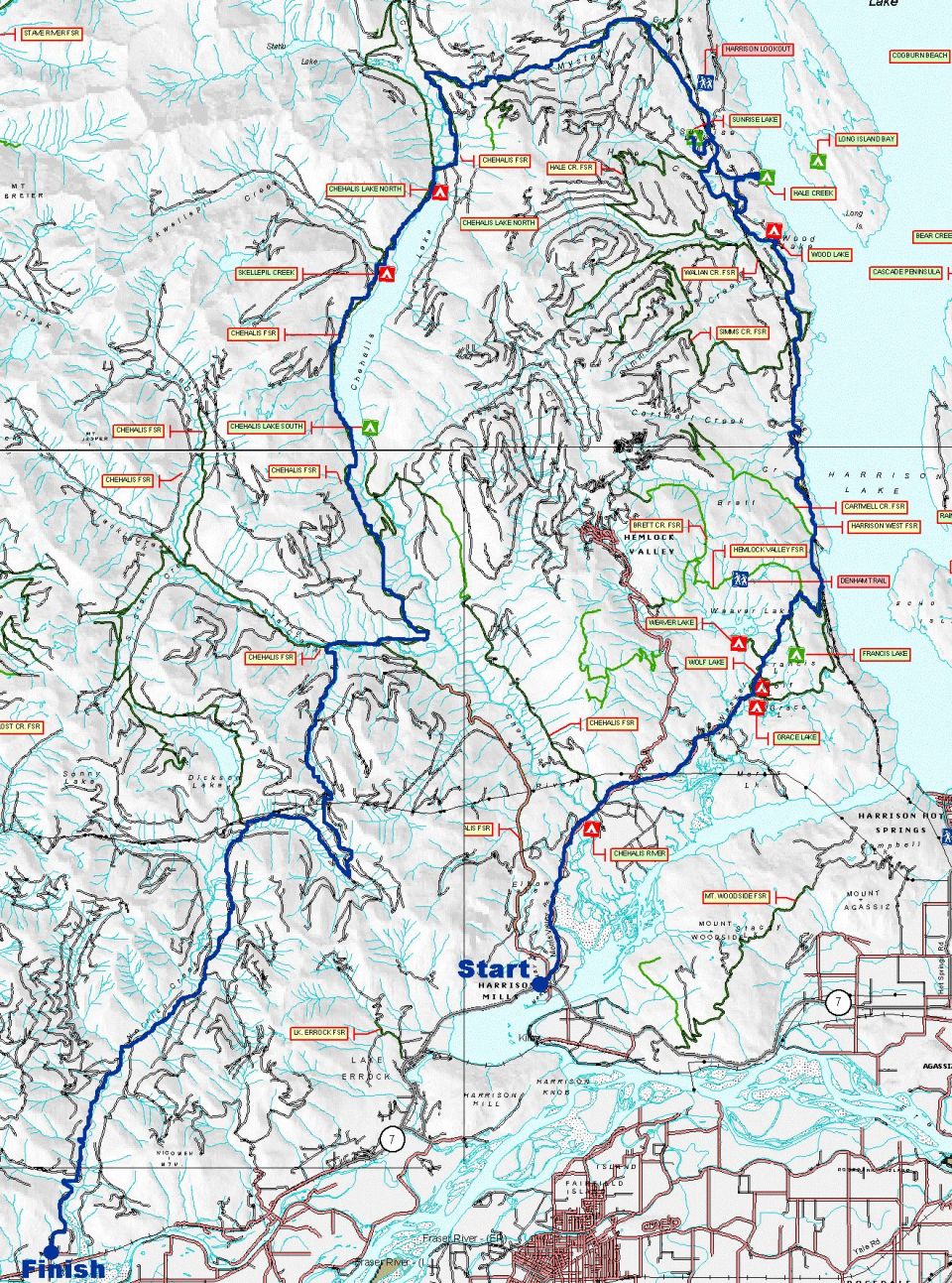 A map of the route we took.