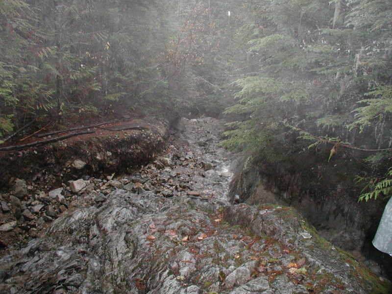 Looking down the waterfall.