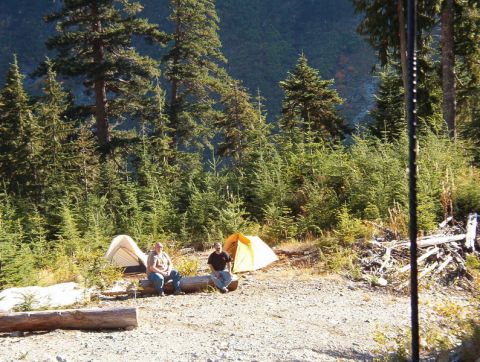 1985 Ford Bronco - Me and Doug waiting at the hikers camp.