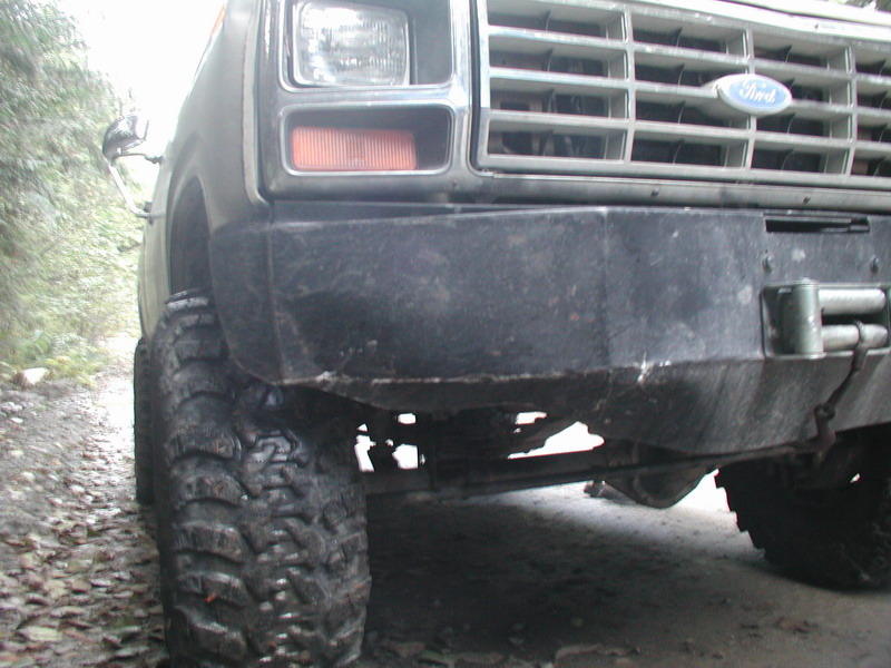 His front bumper also took a beating.