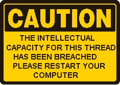 1986 Ford Bronco - A caution sign warns that the intellectual capacity for this thread has been breached and advises to restart the computer.