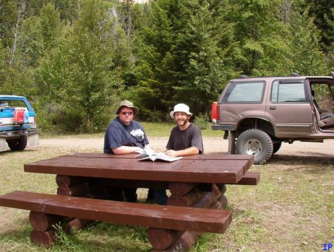 1985 Ford Bronco - Planning day 2. The plan was to head along the Bridge River road into Lillooet, then get on the Duffey Lake road to find a place to camp.