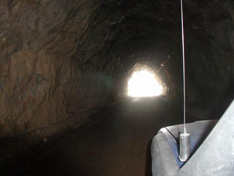 1985 Ford Bronco - Entering the tunnel at the Mission Dam.