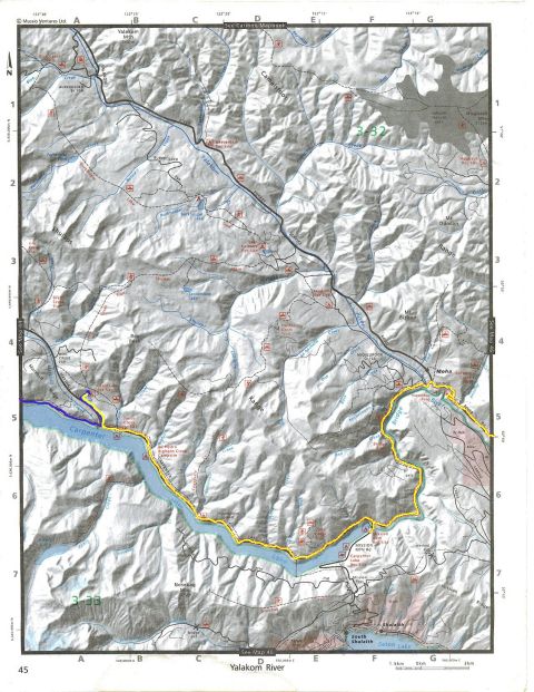 Topographic map of Yalakom River area