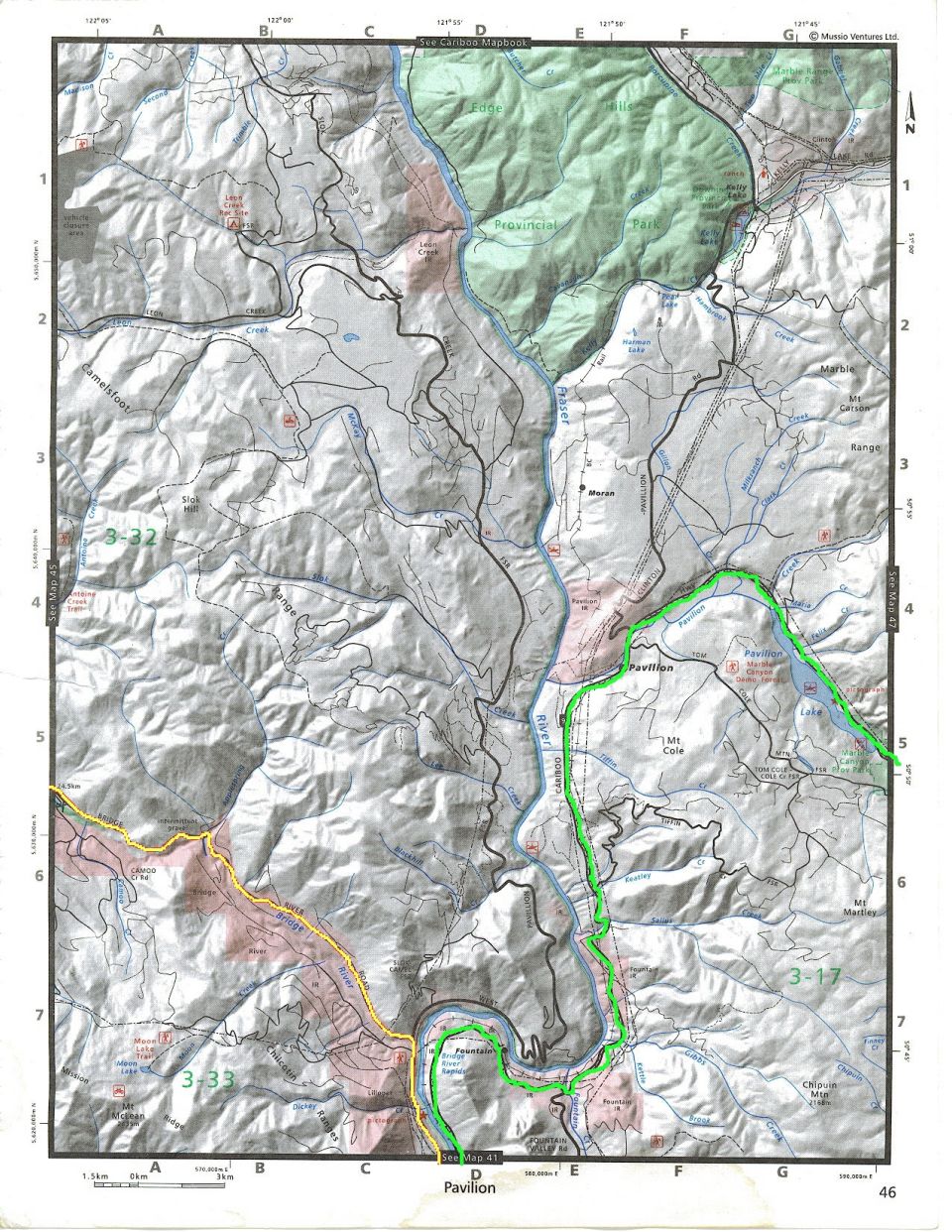 Topographic map of Pavilion, British Columbia