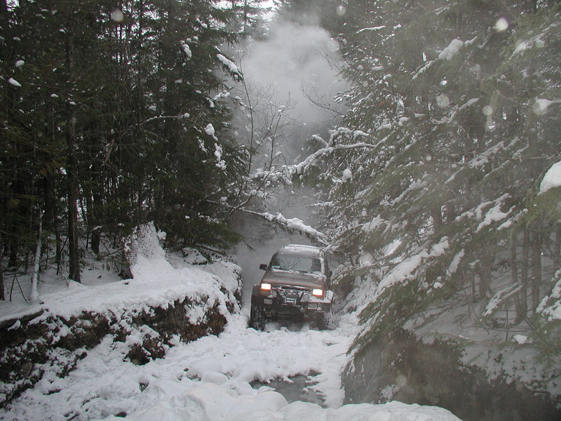Safe and sound. He tried to keep going, but the ice was to slick. He ended up backing down.