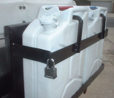 1995 Ford Bronco - Painted them white to kinda go with the bronco. painted the handles. red for gas and blue for water. Was given a set of locks which fit the…