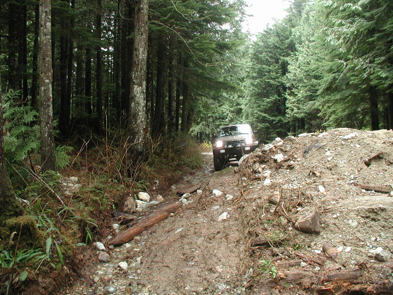 Further up the road we encountered this large cross ditch.