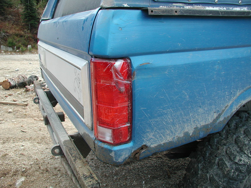 Indir had some clear tape, so we fixed the tail light.