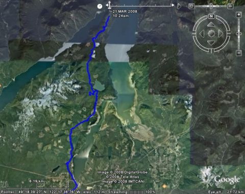 Trip Reports 2008 - Our trip in Google Earth.