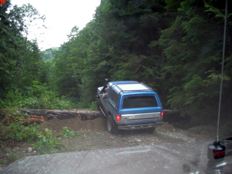 The road block at the bottom of Margret Creek Pass.