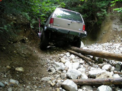 1985 Ford Bronco - This log was here two years ago when we were last on this trail.