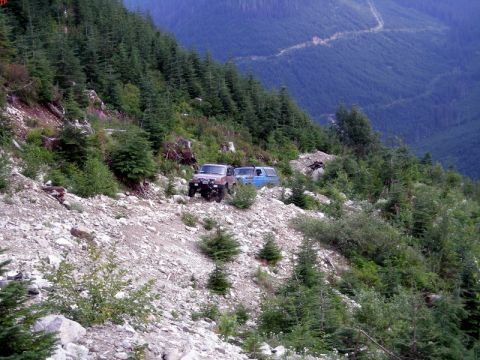 1985 Ford Bronco - We went up a side trail and shortly found it washed out, so we hiked up to the top.
