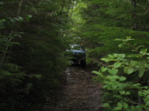 1985 Ford Bronco - Coming down the trail in tow.