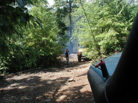 1985 Ford Bronco - Sass lost the front and rear winch, so I repositioned in front of him. I anchored off to a tree, then triple snatched to the Mog and winche…