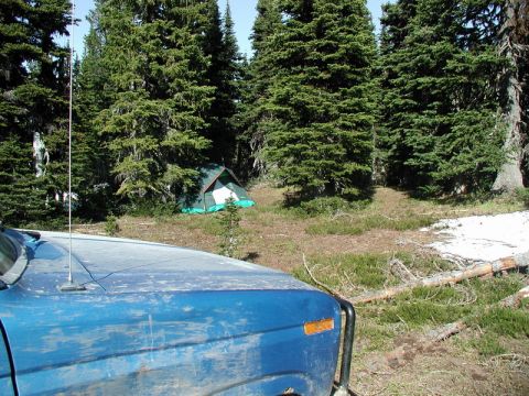 1985 Ford Bronco - Turns out we we set up camp on Granite Mountain: