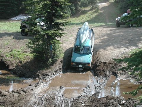 1985 Ford Bronco - Danny was leading up to this point, but he sent me in this hole first, just in case it was deeper than it looked. It wasn't: