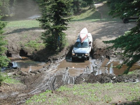 1985 Ford Bronco - Danny was leading up to this point, but he sent me in this hole first, just in case it was deeper than it looked. It wasn't: