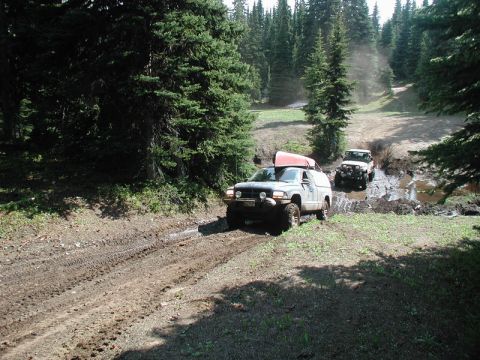 1985 Ford Bronco - Danny was leading up to this point, but he sent me in this hole first, just in case it was deeper than it looked. It wasn't: