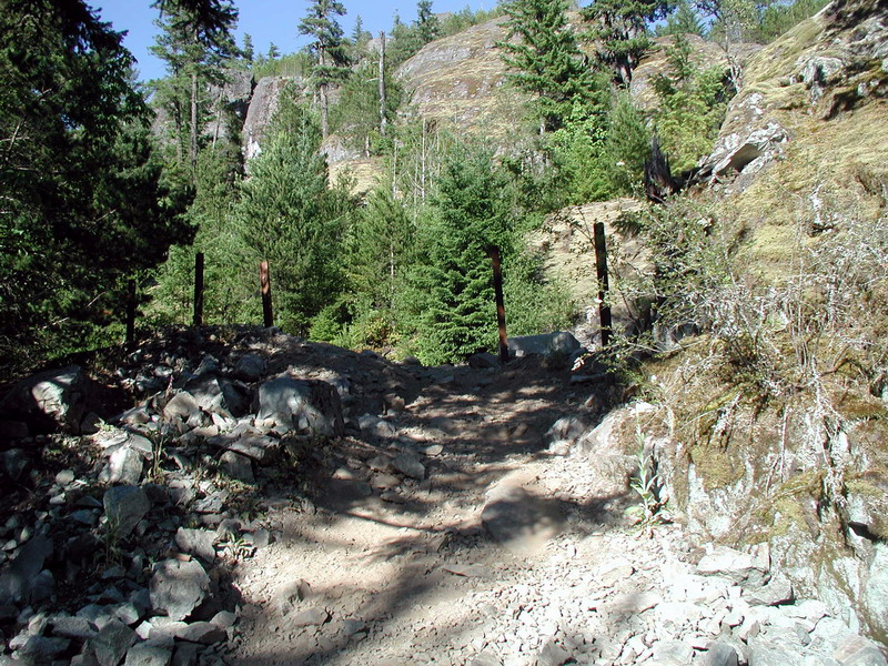 I hiked up to check out the barracade.