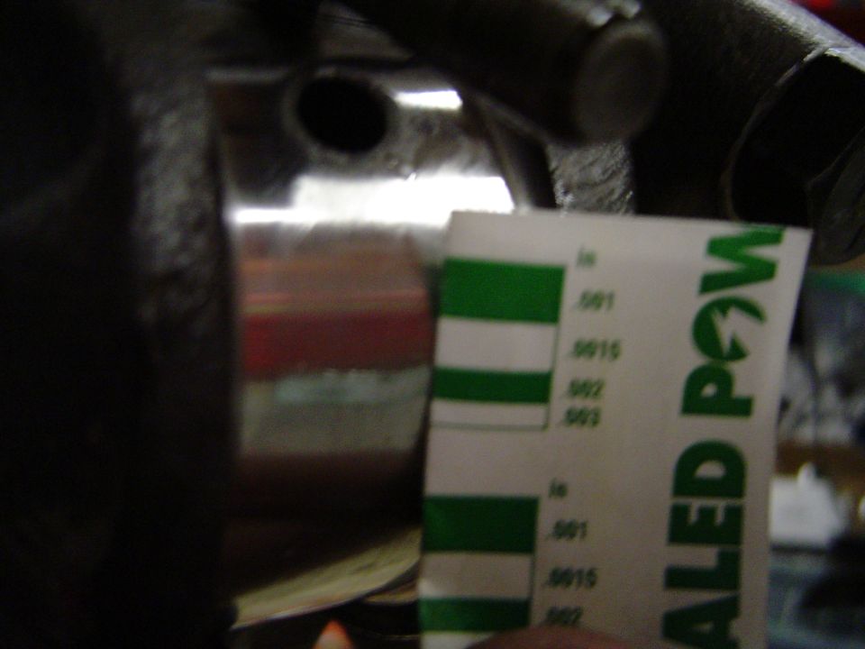 Not much goin on today, but here i am checking the rod caps with plastigage
