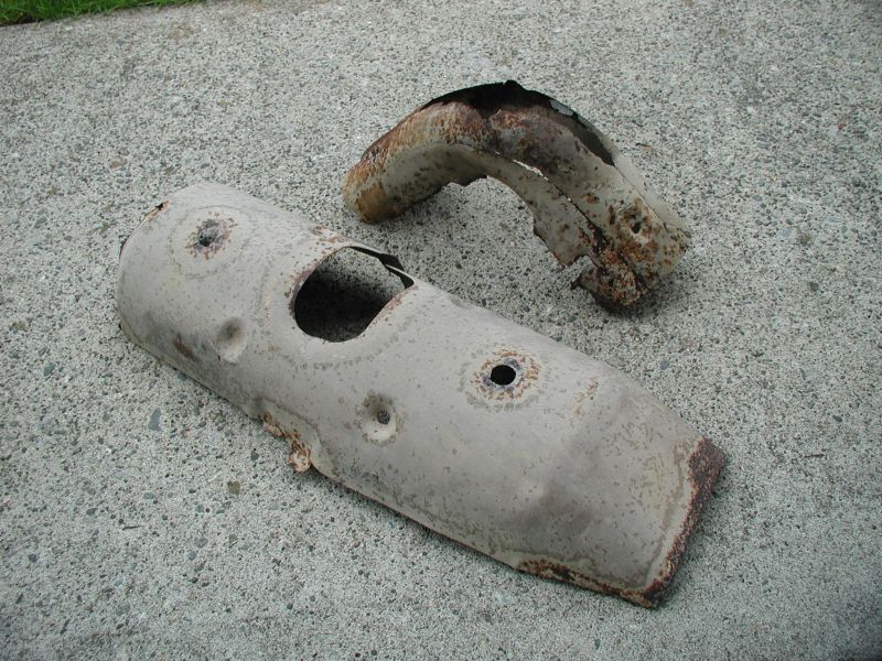 Removed two rusted heat shields from the exhaust.
