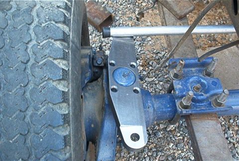 1986 Ford Bronco - Pic of the Pass side arm mocked up. I'll be using Chevy Studs and nuts as well as Chevy TREs