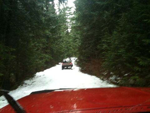 1990 Ford F-250 - Heading up Stawamus Indian FSR (Indian Arm).