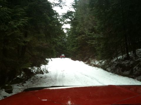 1990 Ford F-250 - I was having some traction issues, so Mike went by me.