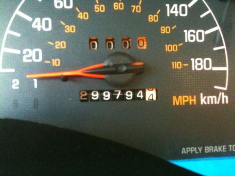 2002 Pontiac Grand Prix - A close-up shot of a car's dashboard shows the speedometer and odometer. The odometer reads 299794. The speedometer needle is pointing betw…
