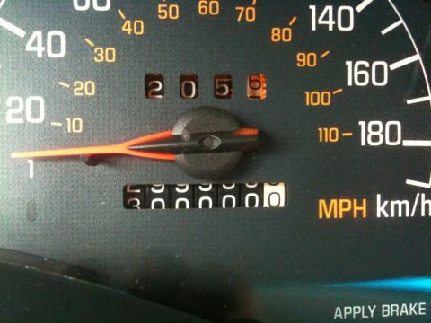 2002 Pontiac Grand Prix - A close-up of a car's odometer and speedometer shows the vehicle has traveled 205,600 miles. The speedometer needle is pointing between 0 a…
