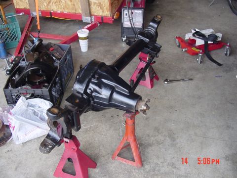 1987 Ford Bronco - axle awaiting its new Moog Balljoints