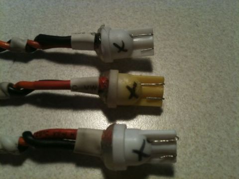 2002 Pontiac Grand Prix - I had some dead 194 bulbs laying around, so I turned them into useful adapters.