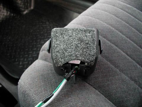 2002 Pontiac Grand Prix - I was concerned about light coming from the dash cluster and shining in behind the gauge, so I stuck a piece of trunk liner to the top of t…